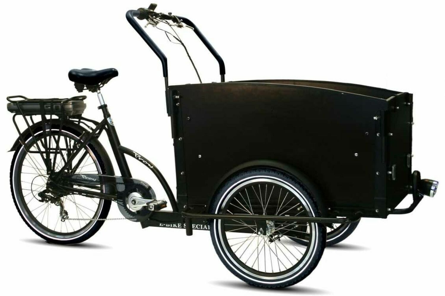 afvoer Pretentieloos uitzondering Elektrische bakfiets - merk Troy met Huif - Tweedehands E-bike - Bikaroo